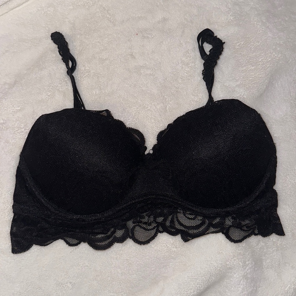 Victoria’s Secret PINK padded lace bralette S black